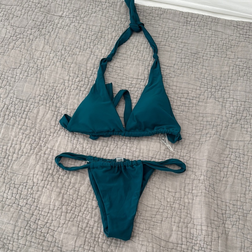 SHEIN Blue Triangle Bikini Set